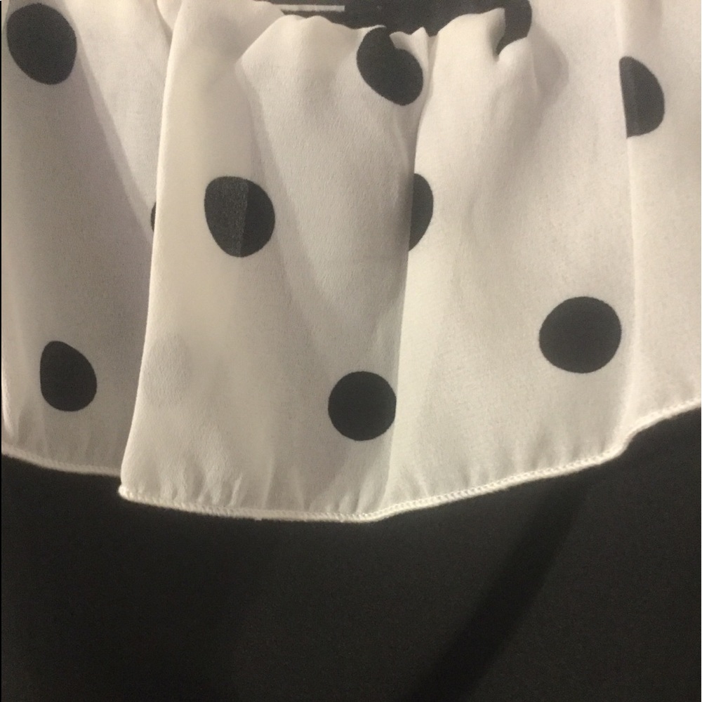 ❌DONATED❌Black Off The Shoulders Polka Dot Ruffle Dress - Picture 6 of 8